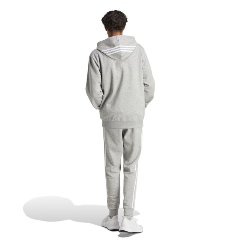 adidas 3S Fleece Tracksuit Mens Grey/Black