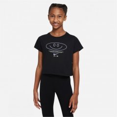 Nike Air Crop T Shirt Junior Girls Black