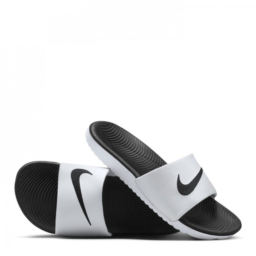 Nike Kawa Junior Slides White/Black