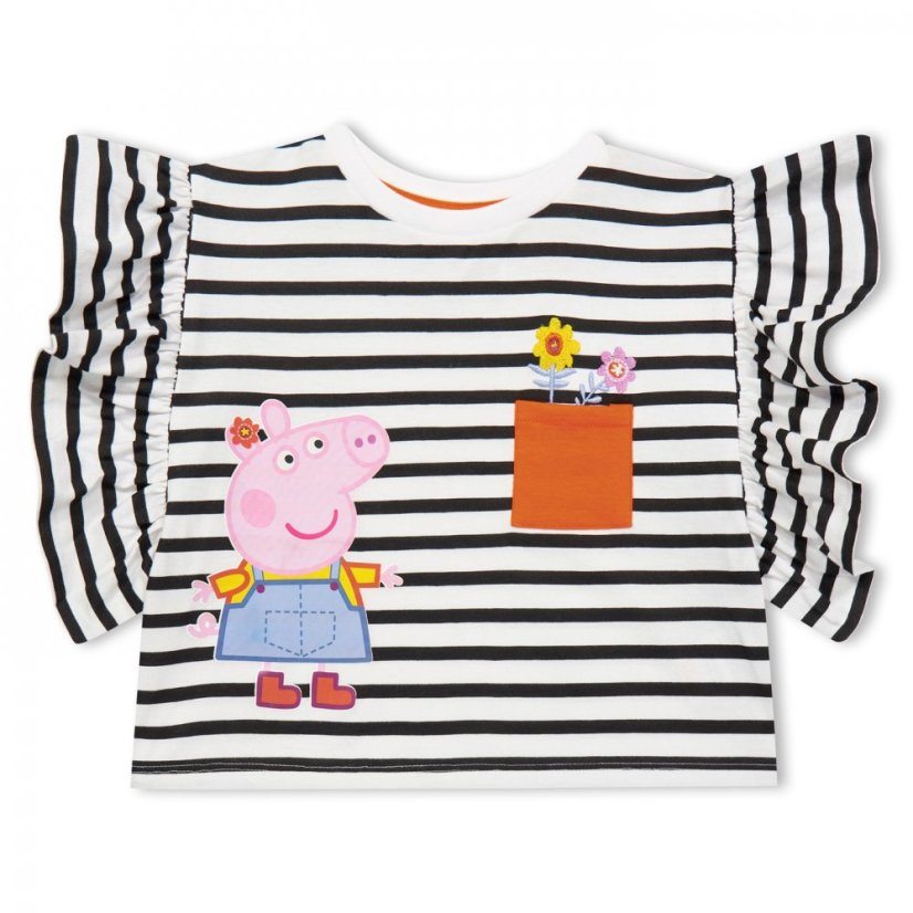 Character Girls Peppa Pig Frill Sleeve T-shirt and Short Set Peppa Pig