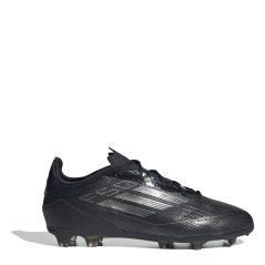 adidas F50 Pro Juniors Firm Ground Football Boots Black/Met/Gold