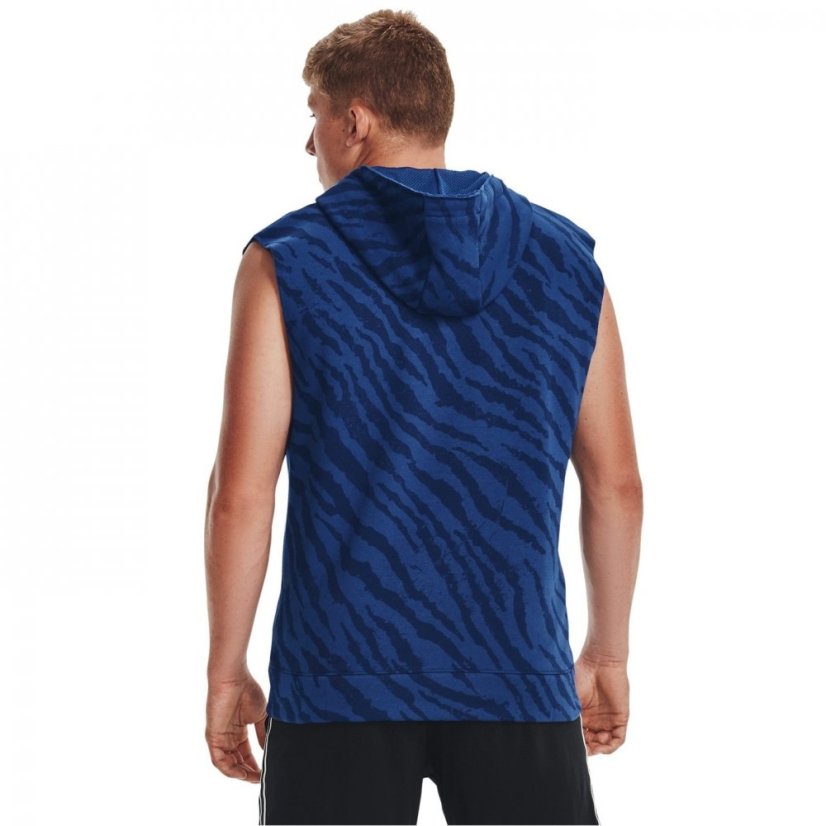 Under Armour Project Rock Rival Sleeveless Zip Fleece Mens Blue Mirage