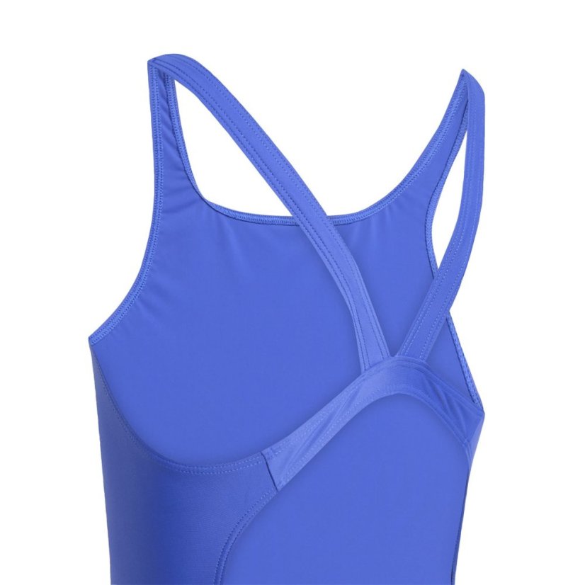 adidas 3 bar Swim Suit Junior Lucid Blue