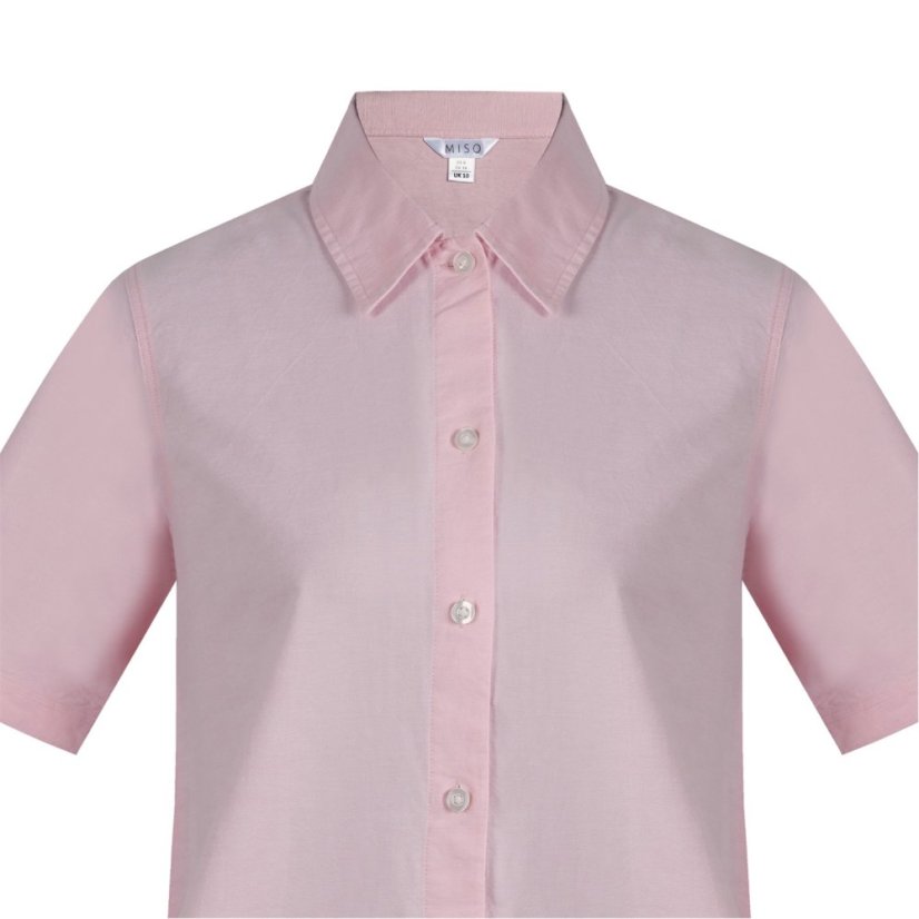 Miso Women's Oxford Day Shirt Dress Pink