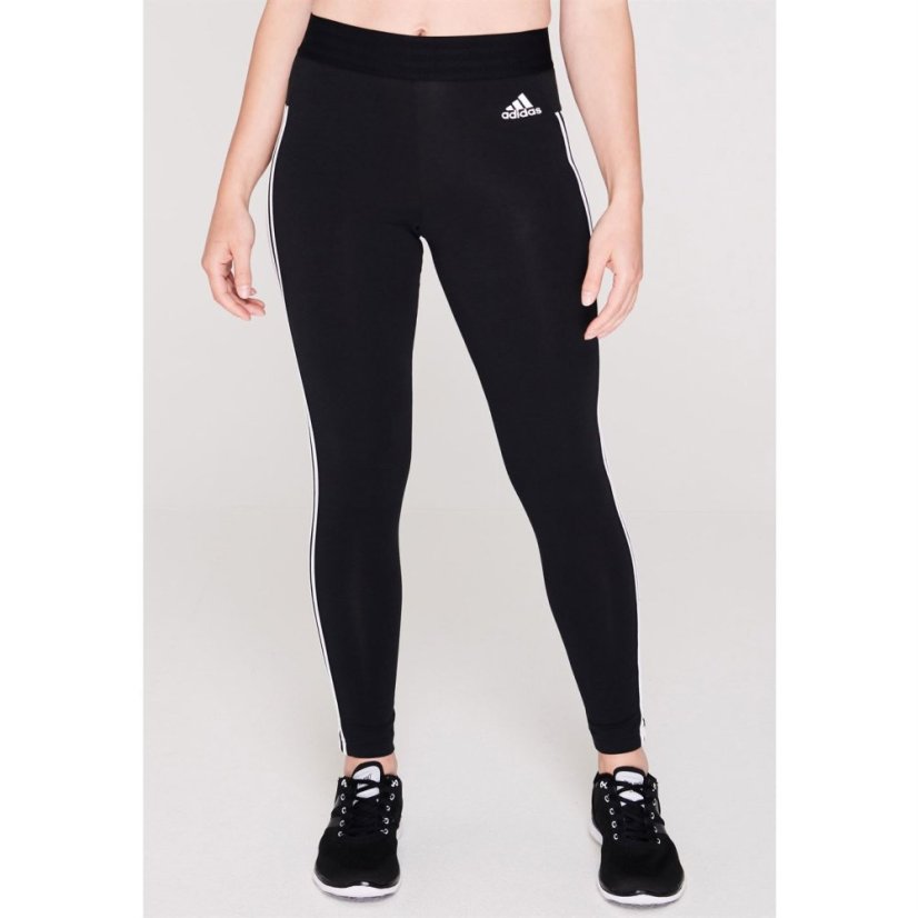 adidas Essentials 3 Stripe Leggings Womens Black/White