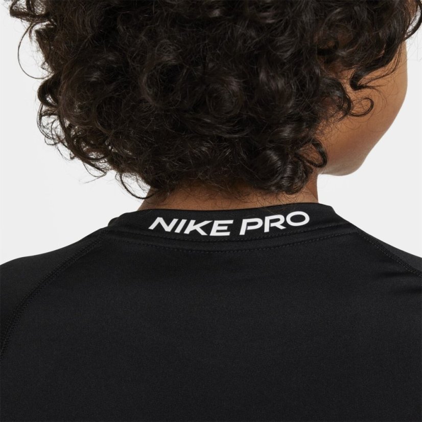 Nike Pro Big Kids' (Boys') Dri-FIT Short-Sleeve Top Black