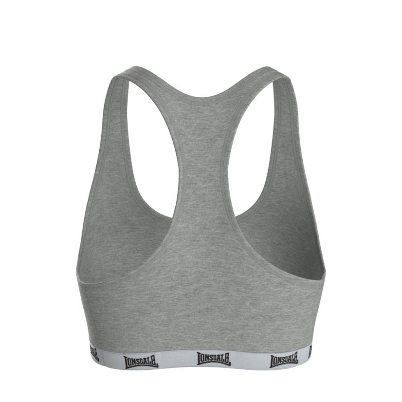 Lonsdale Sports Bra Ladies Grey Marl