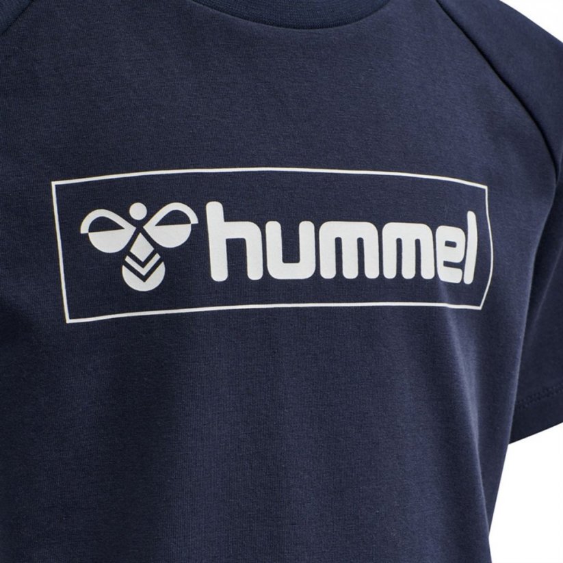 Hummel Box T Shirt Junior Boys Black Iris