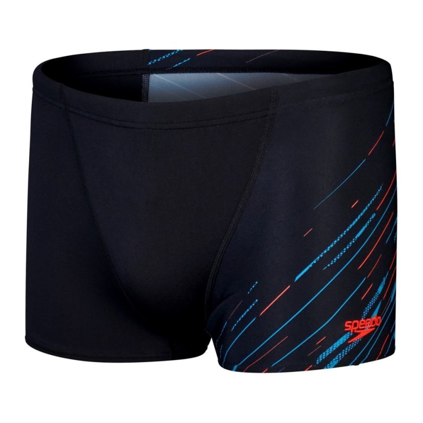 Speedo Men's Hyperboom V Cut Swim Shorts Blk/Blue/Red