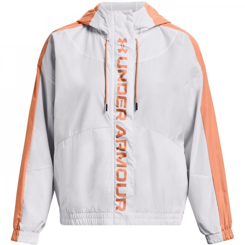 Under Armour RUSH™ Woven Full-Zip Jacket Wht/Org