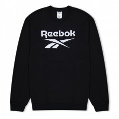 Reebok Identity Fleece Crew Sweatshirt Mens Black/White