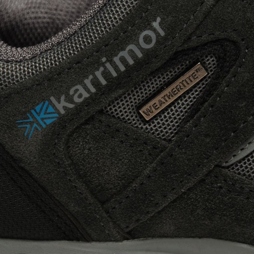 Karrimor Mount Low Junior Waterproof Walking Shoes Grey/Teal
