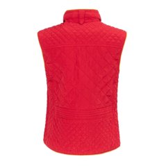 Miso Women's Stand Collar Full Zip Hip Length Gilet Red