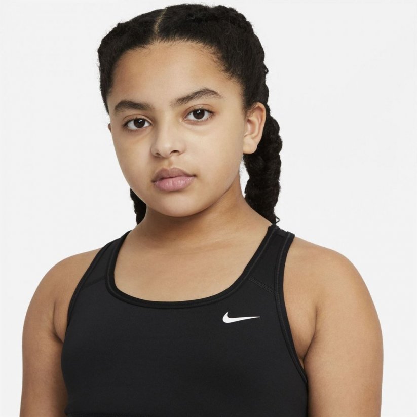 Nike Swoosh Sports Bra Girls Black/White