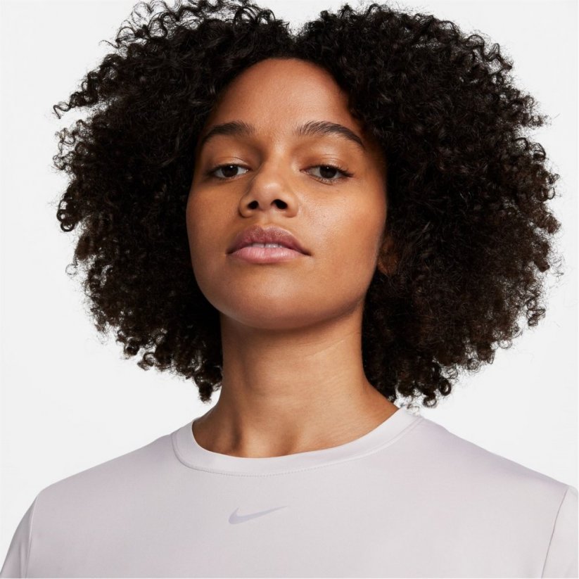 Nike Dri-FIT One Women's Standard Fit Short-Sleeve Top Platinum Violet