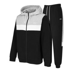 Slazenger Full Zip Tracksuit Mens Black/Grey