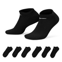 Nike Everyday Cushioned Training No-Show Socks (6 Pairs) Black/White
