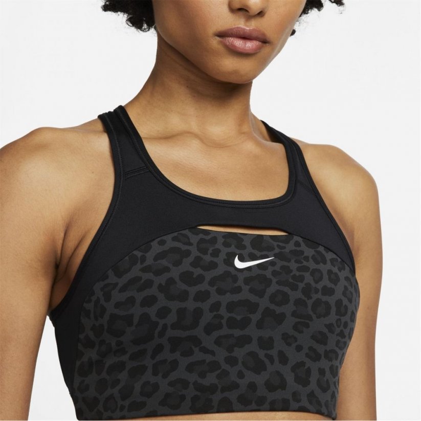Nike Swoosh AOP Sports Bra Womens Black