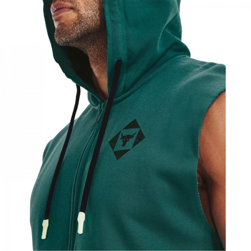 Under Armour Armour Sleeveless Zip Fleece Hoodie Mens Green