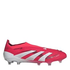 adidas Predator Elite Laceless Firm Ground Football Boots Red/White
