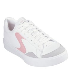 Skechers Eden LX Slick Talk Court Trainers Womens Wht/Pk Dlth/Gry