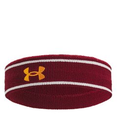 Under Armour Adults Striped Performance Terry Headband Red