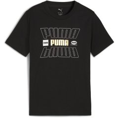 Puma Kids' Essentials Graphic Regular Fit T-Shirt Black