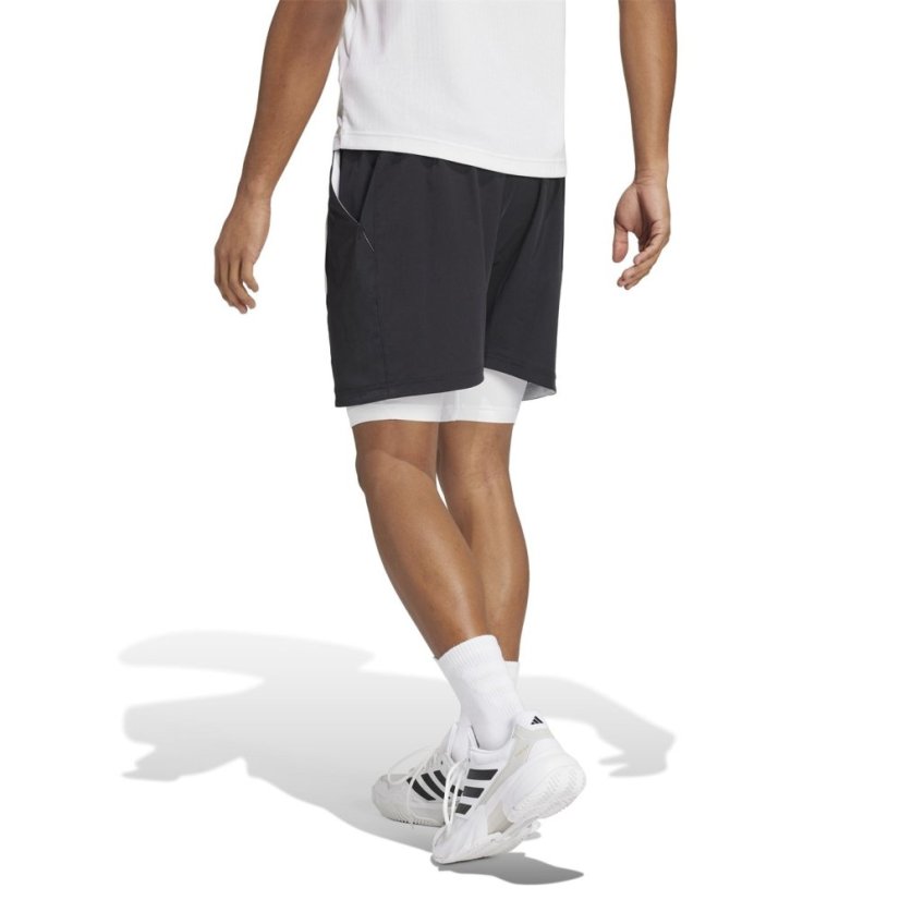 adidas Tennis Shorts and Inner Shorts Set Blk/Wht