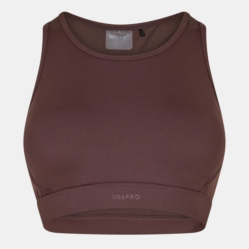 USA Pro Pro Core Racer Back Sports Bra Ladies Espresso