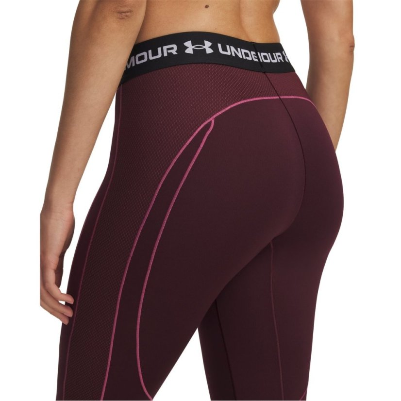 Under Armour Womens ColdGear® Textured Gym Legging Dark Maroon