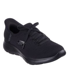 Skechers Slip In Summit Runners Womens Blk Knt/Gmtl Tm