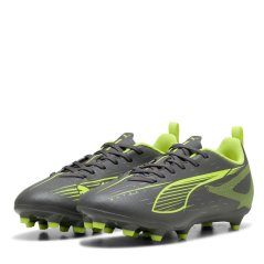 Puma Kids PUMA Ultra 5 Play Firm Ground Football Boots Silver/Yellow