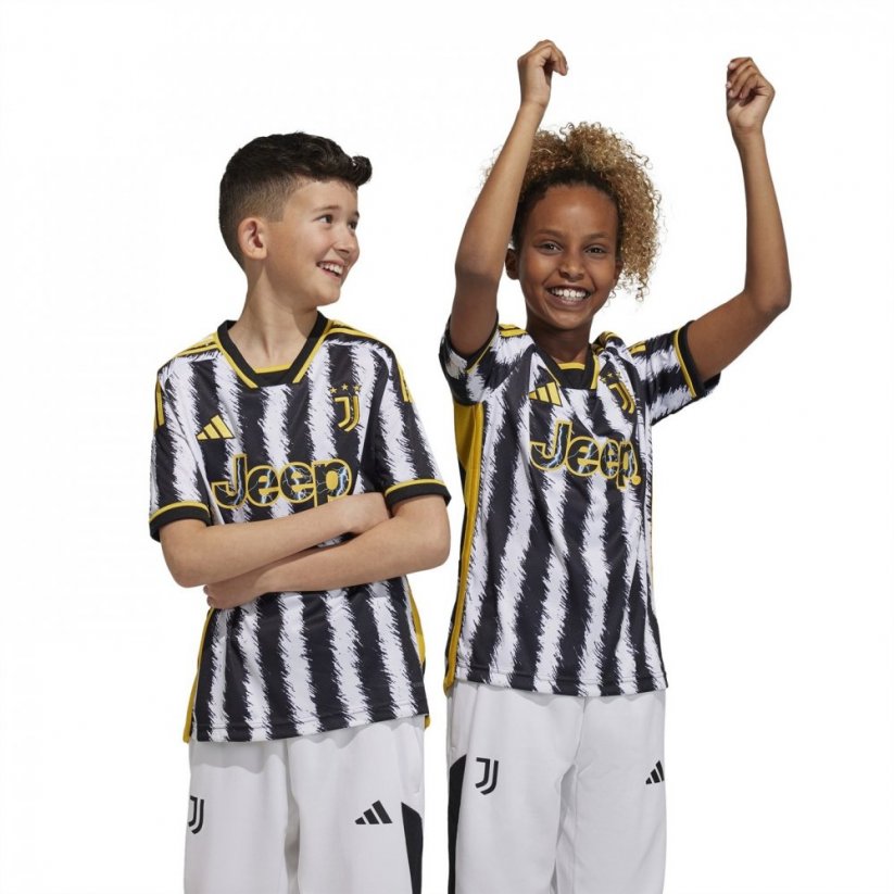 adidas Juventus Home Shirt 2023 2024 Juniors Black/White