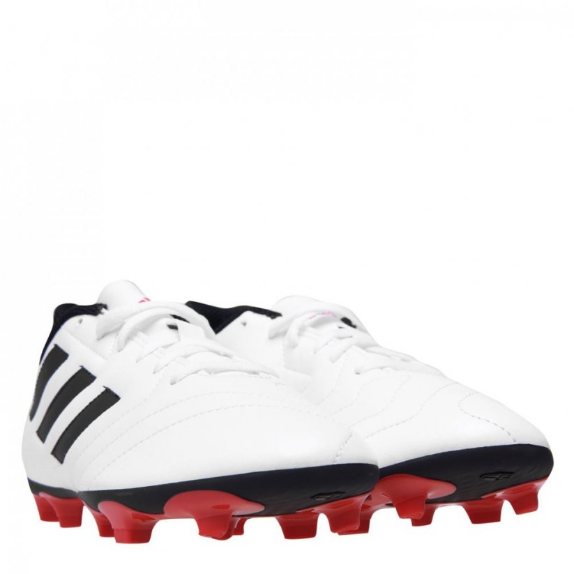 adidas Goletto Firm Ground Football Boots Juniors White/Solar Red