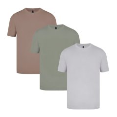 Donnay 3 Pack T Shirts Mens Stne/Khaki/Brwn