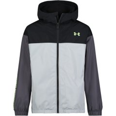 Under Armour Kids' Rain Hooded Long Sleeve Rain Anorak Black/Rock