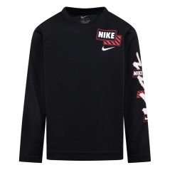 Nike ADP Swoosh Scribble Long Sleeve T-Shirt Black