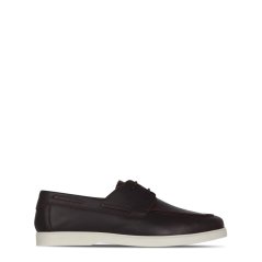 Fabric Leather Lace Boat Shoes Mens Oxblood