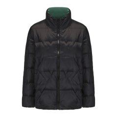 Firetrap Women's Short Duck Down Funnel Neck Long Sleeve Down Jacket Black