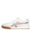 Skechers Metallic Trimm Leather & Suede Retr Court Trainers Womens Wht/Sde/Rse Gld