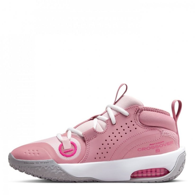 Nike Air Zoom Crossover Big Kids' basketbalová obuv Pink/White
