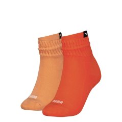 Puma Women Short Crew Slouch Sock 2p Womens Flame Orange