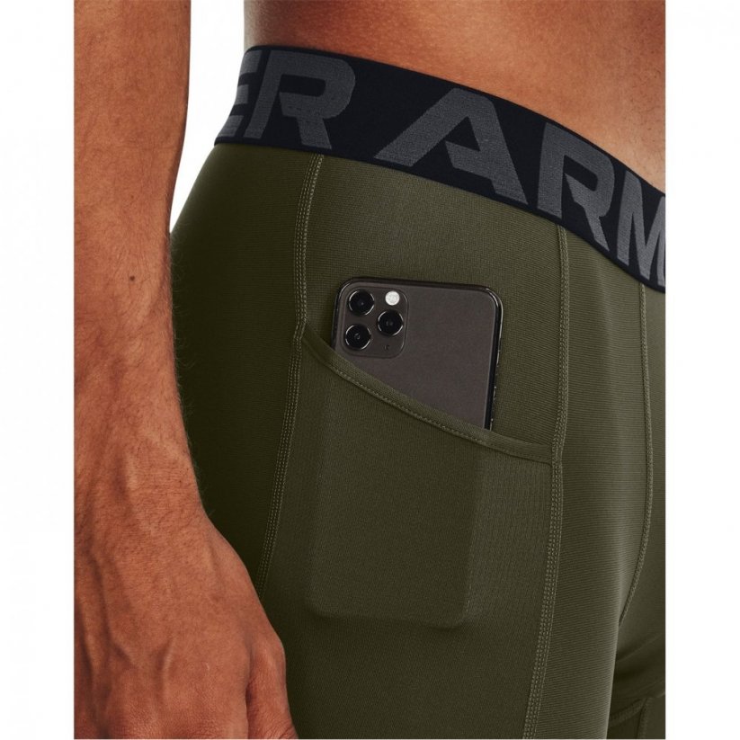 Under Armour HeatGear® Pocket Long pánske šortky Marine OD Green