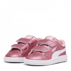 Puma Smash 3.0 Glitz Glam V Infant Girl Trainers Pink/White