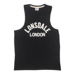 Lonsdale Muscle Vest Mens Black/White