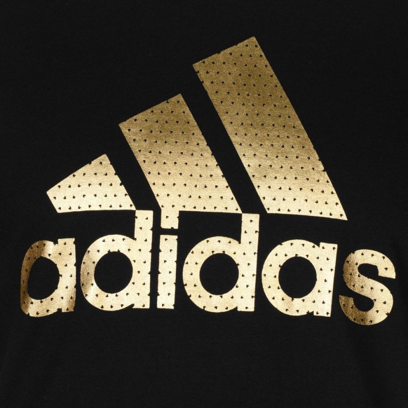 adidas Foil Logo T Shirt Mens Black/Gold