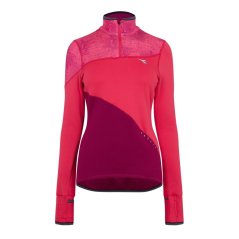 Diadora Women's Warm Up Short Sleeve Performance Gym Top Winter Red