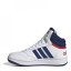 adidas Hoops Mid- High Tops Junior Boys White/Navy/Red