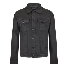 Criminal Damage Men's Coated Denim Jacket Black