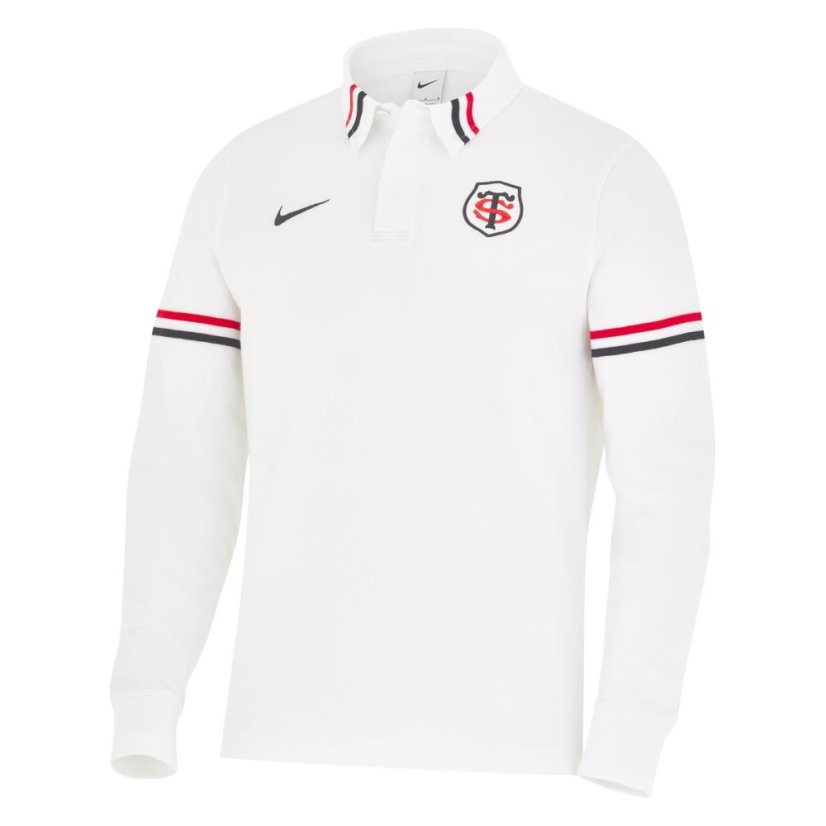 Nike Stade Toulouse Long Sleeve Classic Shirt 2024 2025 Adults Wht/Red/Blk